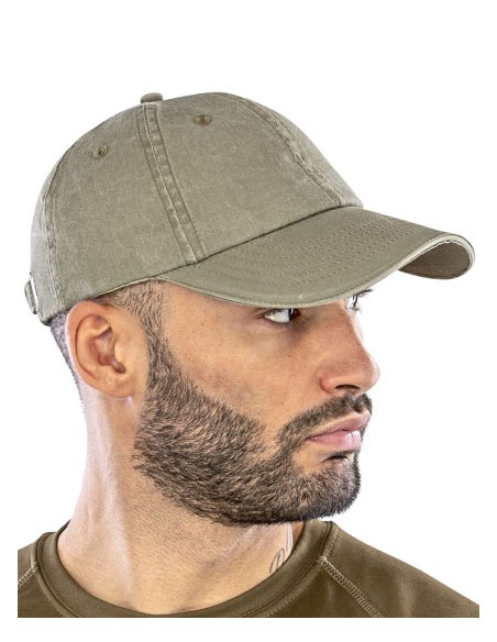 RES-RC054X-Washed Fine Line Cotton Cap With Sandwich Peak 2